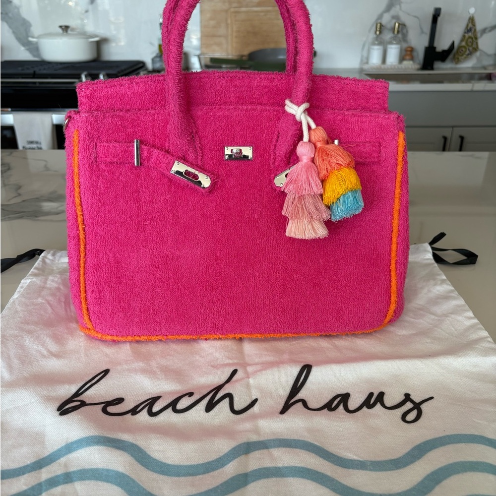 Fuchsia Tote with Tassel Charm